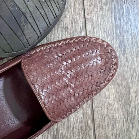 Naturalizer demure Brown Leather Loafers boardroom chic with Woven Design 7 - Picture 5 of 7
